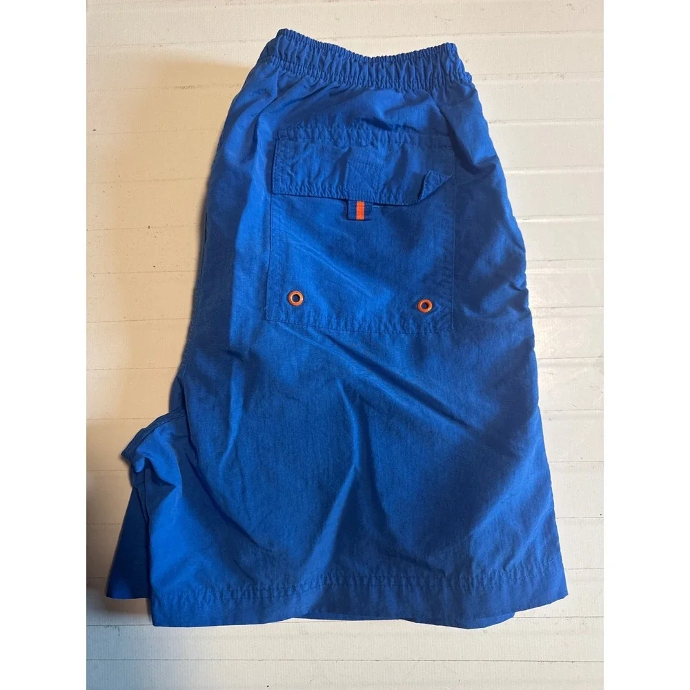 Sand N Sun Swim Trunks Mens Medium Blue Excellent Cargo‎ Pocket Mesh Lined